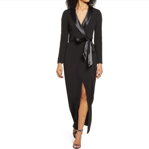 Eliza J: Long Sleeve Tuxedo Gown (NWOT) - Picture 1 of 7